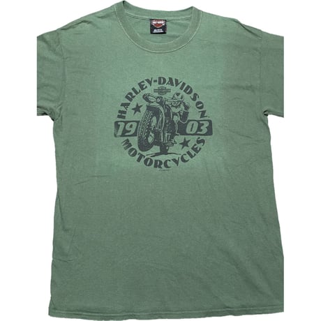 MADE IN USA製 HARLEY-DAVIDSON 半袖Tシャツ オリーブ Lサイズ
