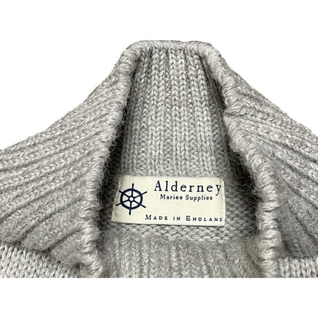 【JSWORKS取り扱い】MADE IN ENGLAND製 Alderney ハイネックニットセーター ライトグレー Mサイズ