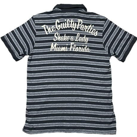 MADE IN JAPAN製 WACKO MARIA 半袖ボーダーニットポロシャツ ブラック×グレー Mサイズ