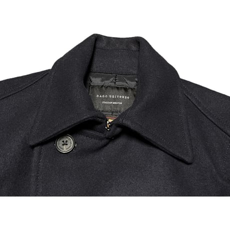 MADE IN ITALY製Wool&Cashmere ITALIAN MELTON生地使用 nano universe メルトンコート ネイビー Sサイズ