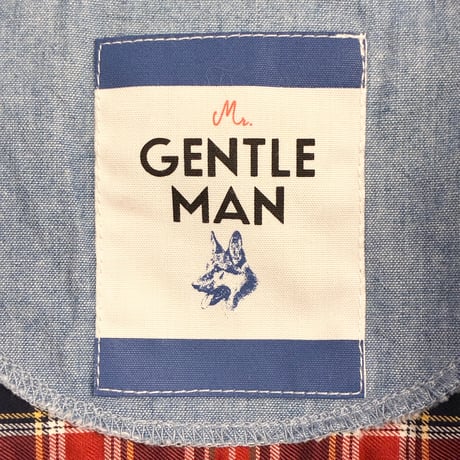MADE IN JAPAN製 MISTERGENTLEMAN チェック柄×ダンガリー ドッキング長袖ボタンダウンシャツ マルチカラー×ライトインディゴ Sサイズ