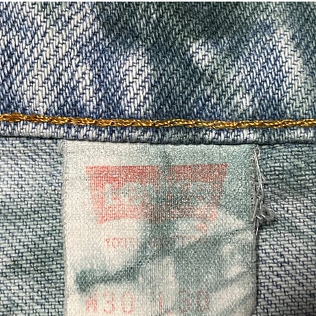 Levi's 505 リメイク品 タイダイ染めハーフパンツ ライトインディゴ×グリーン W30-L30サイズ
