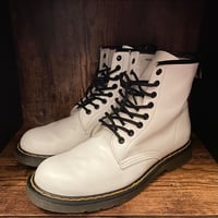 Hawkins 8ホールレザーブーツ ホワイト 25.5cm