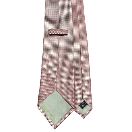 MADE IN ITALY製 Ermenegildo Zegna ソリッドジャガード織りシルクネクタイ ピンク