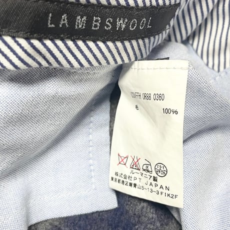 MADE IN ROMANIA製 PT01 Fulham Rd. SLIM FIT チェック柄ヴァージンウールスラックス グレー×ネイビー 46サイズ