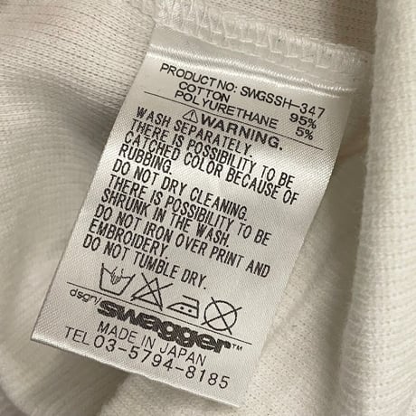 MADE IN JAPAN製 SWAGGER クロスプリントタンクトップ ホワイト Sサイズ