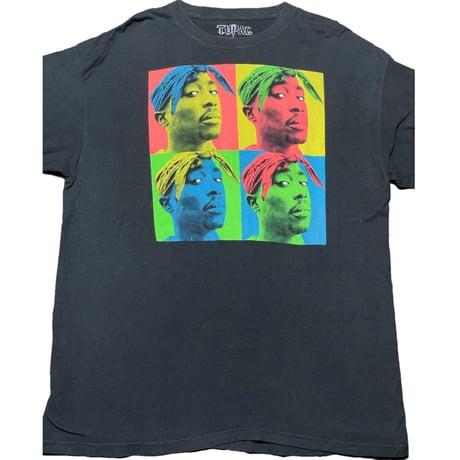 状態考慮 2PAC ポップアートロゴTシャツ ブラック XLサイズ