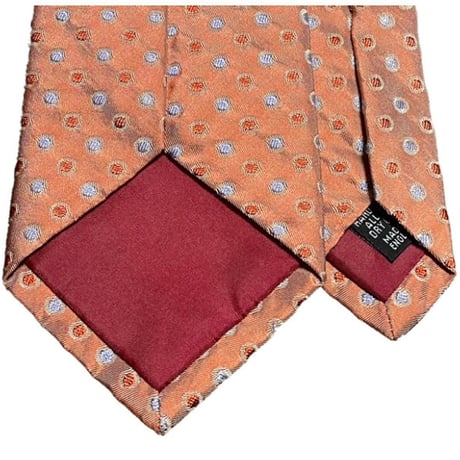MADE IN ENGLAND製 TRADITIONAL ENGLISH SILK WEAVERS for UNITED ARROWS ドット柄シルクネクタイ オレンジ