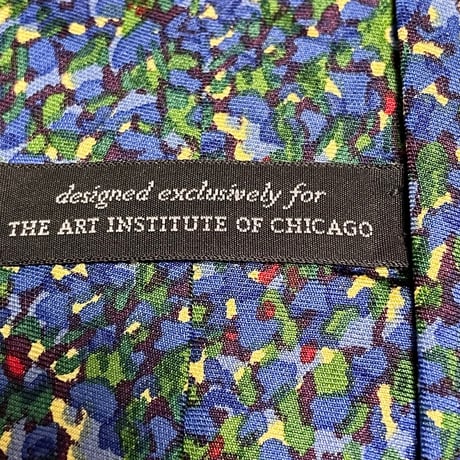 MADE IN USA製 GOUDA new york designed exclusively for THE ART INSTITUTE OF CHICAGO イタリア生地総柄シルクネクタイ