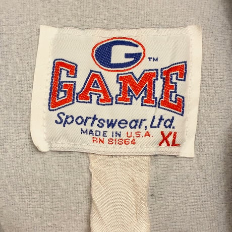 MADE IN USA製 GAME Sportswear Ltd. ROCKFORD LUTHERAN ハーフジップナイロンパーカー パープル XLサイズ