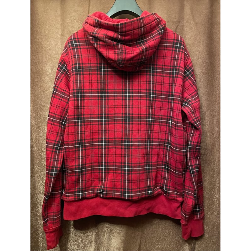 Polo by Ralph Lauren チェック柄フルジップパーカー レッド L Polo by Ralph Lauren チェック柄フルジップパーカー レッド L