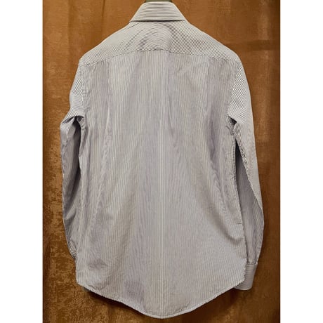 【UNITED ARROWS 取り扱い】 MADE IN ENGLAND製 Raincheetah ストライプ柄 長袖シャツ ホワイト×ブルー Mサイズ