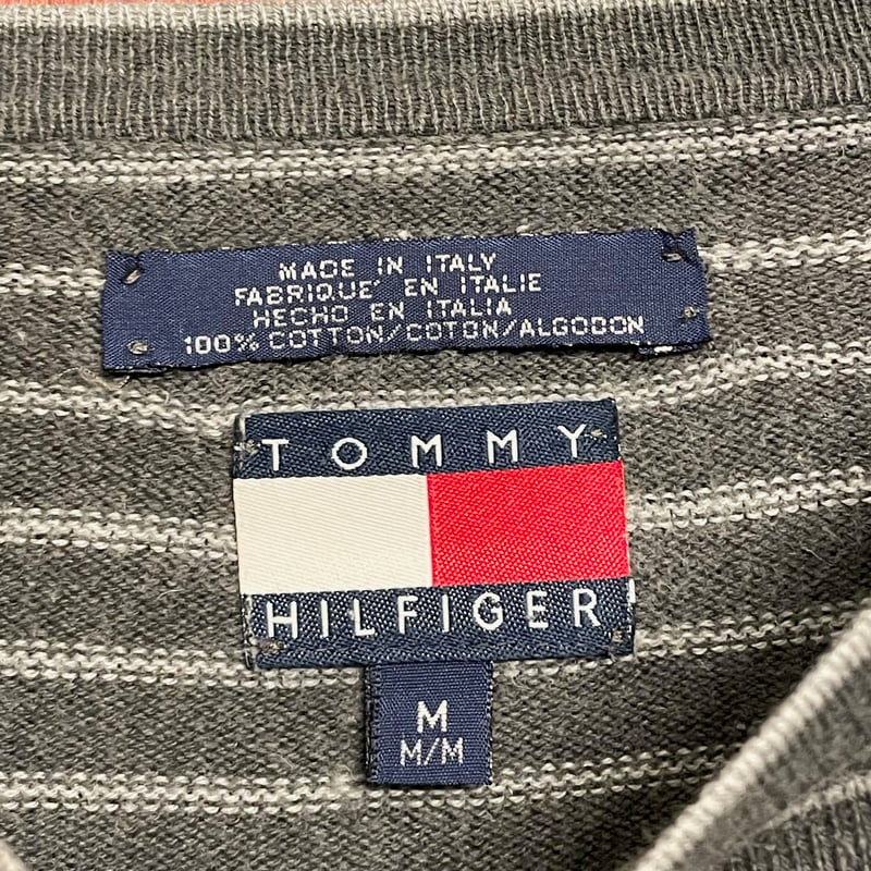 希少 MADE IN ITALY製 90s TOMMY HILFIGER フラッグタグ ボーダ