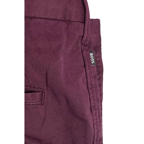 MADE IN ROMANIA製 HUGO BOSS コットンカラースラックス ワイン 48サイズ