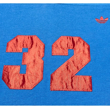 adidas フットボールシャツ型半袖Tシャツ ブルー Oサイズ