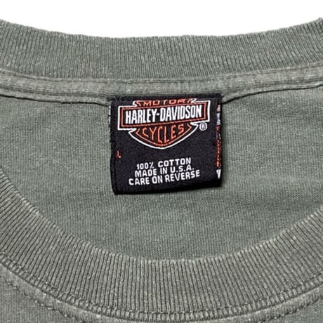 MADE IN USA製 HARLEY-DAVIDSON 半袖Tシャツ オリーブ Lサイズ