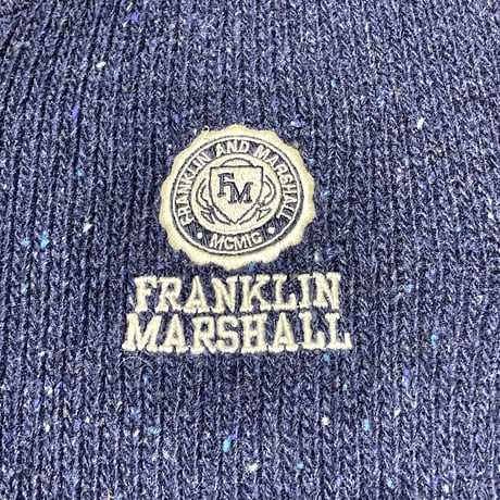MADE IN ITALY製 FRANKLIN MARSHALL VARSITY スタジャン型カーディガン ネイビー Lサイズ
