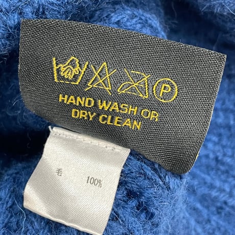 MADE IN ENGLAND製 HIGHLAND2000 BRITISH WOOL ニット帽 ブルー Fサイズ