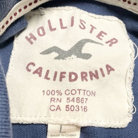 HOLLISTER 半袖鹿の子ポロシャツ ネイビー Lサイズ