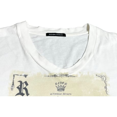REIGN ITALIA 半袖VネックTシャツ ホワイト Sサイズ