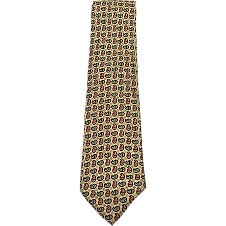 ▲訳あり商品▲ MADE IN ITALY製 Andrew's Ties ペイズリー柄シルクネクタイ イエロー