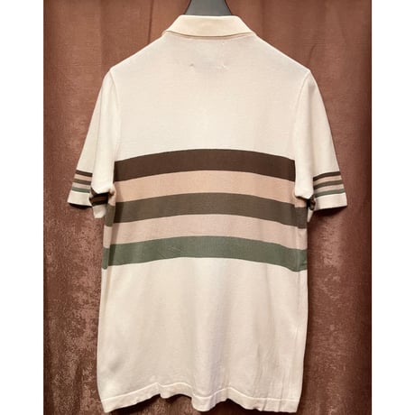 希少 MADE IN ITALY製 E. De Marchi 1946 × NIGEL CABOURN 半袖ニットポロシャツ アイボリー Mサイズ
