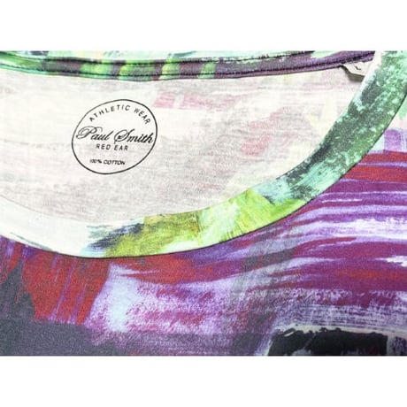 ▲訳あり商品▲ Paul Smith RED EAR 絵の具プリントTシャツ マルチカラー Lサイズ