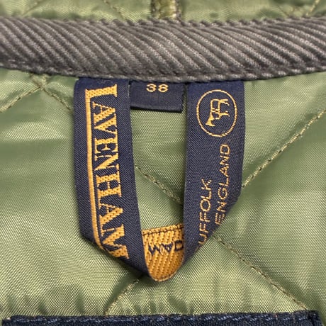 MADE IN ENGLAND製 LAVENHAM フード付きキルティングベスト グレー 38/50サイズ