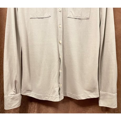 ▲訳あり商品▲ MADE IN ITALY製 ZANONE ICE COTTON 長袖ニットシャツ グレージュ