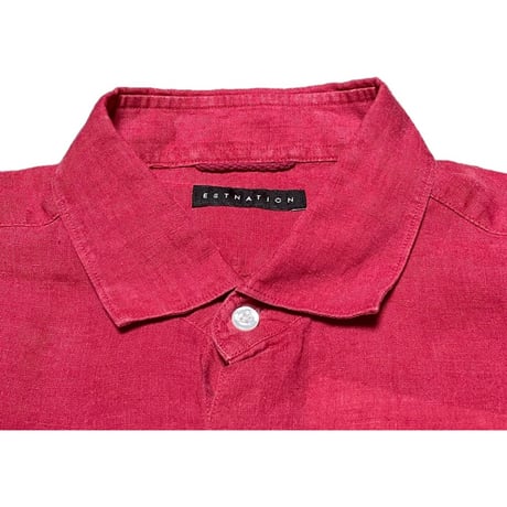 ☆タグ付き新古品☆ MADE IN JAPAN製 ESTNATION 長袖リネンシャツ ワイン Lサイズ