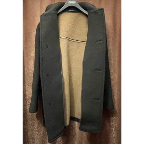 MADE IN ENGLAND製 BROOKS BROTHERS SPORT ステンカラーウールコート ブラウン ダークグリーン Mサイズ