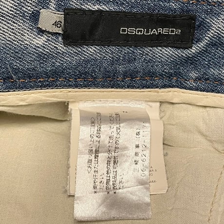 MADE IN ITALY製 DSQUARED2 ダメージ加工デニムパンツ ライトインディゴ 46サイズ