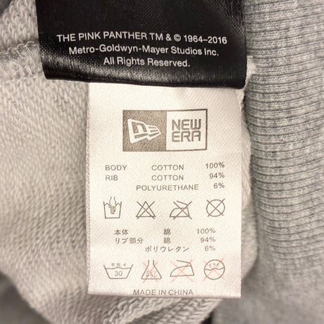 NEW ERA × The Pink Panther コラボレーション プリント入り プルオーバーパーカー グレー Sサイズ