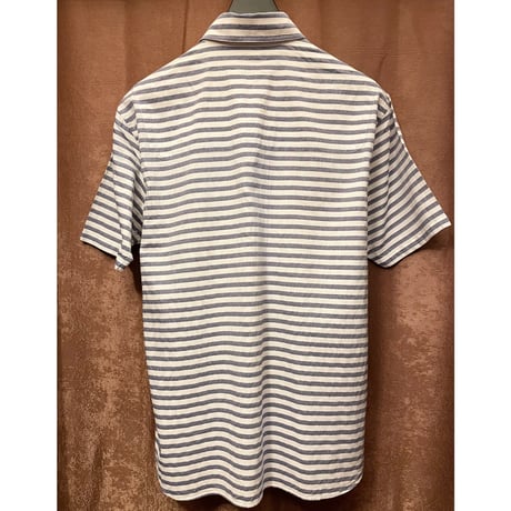 BURBERRY BLACK LABEL 半袖ボーダー柄プルオーバーシャツ ネイビー×ホワイト 2サイズ