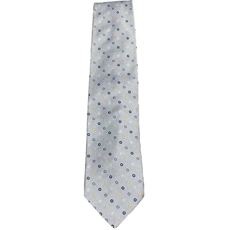 MADE IN ITALY製 Ermenegildo Zegna ドット柄レジメンタルストライプシルクネクタイ ライトブルー