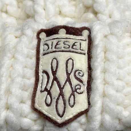 MADE IN ITALY製 DIESEL ケーブルニット帽 アイボリー Fサイズ