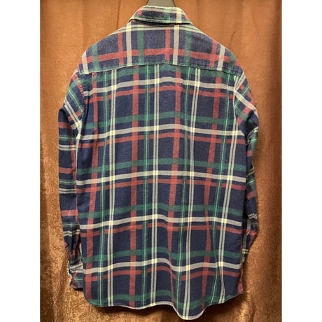 MADE IN USA製 80s～90s AMERICAN EDITION 長袖チェック柄フランネルシャツ マルチカラー Lサイズ