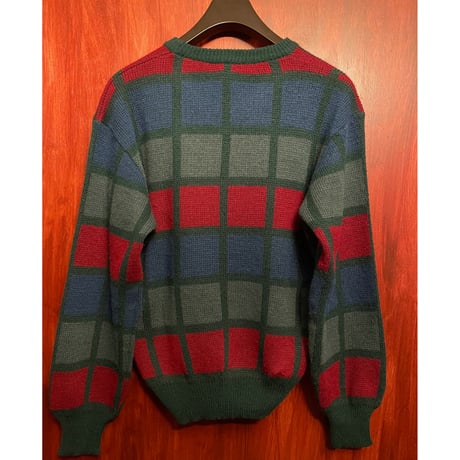 MADE IN ITALY製 CiAO SPORTSWEAR ウールアクリルクルーネックセーター マルチカラー Sサイズ