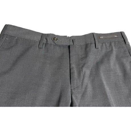 PT01 TRAVELLER Slim Fit 千鳥格子スラックス チャコールグレー 48サイズ