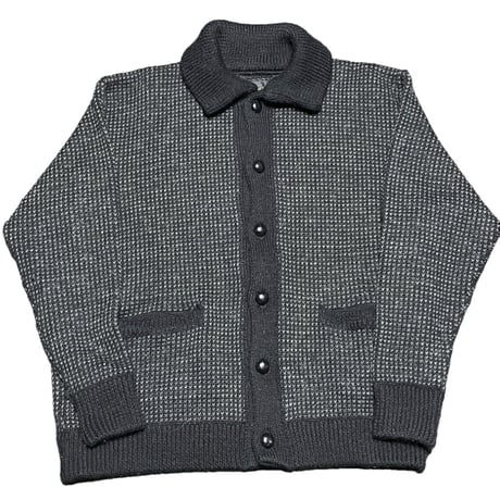 MADE IN JAPAN製 EL RADIALL ウールアルパカニットカーディガン ブラック×グレー 42サイズ
