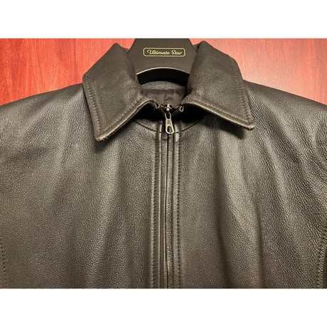 MADE IN ITALY製 Le Verseau VERA PELLE 襟付きレザージャケット ダークブラウン 38サイズ