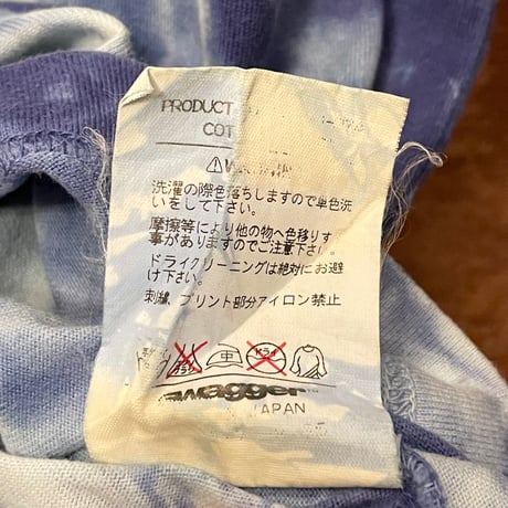 MADE IN JAPAN製 SWAGGER タイダイ染めVネックTシャツ ブルー×ホワイト Lサイズ