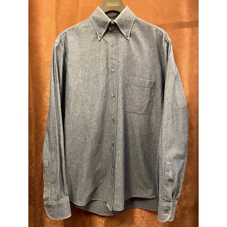 MADE IN ITALY製 ERAL55 長袖ボタンダウンダンガリーシャツ インディゴ 15-38サイズ