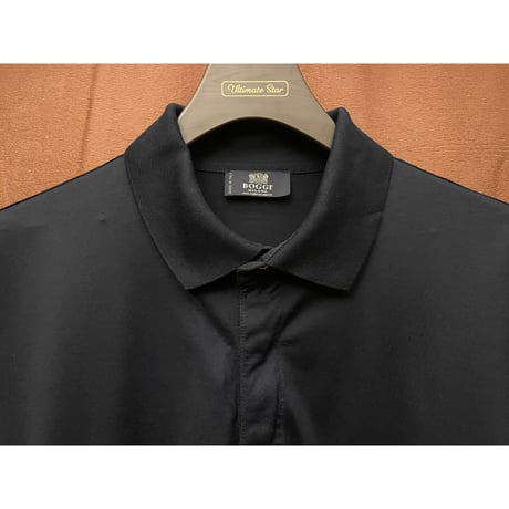 MADE IN ITALY製 BOGGI MILANO 半袖ニットポロシャツ ネイビー XXLサイズ