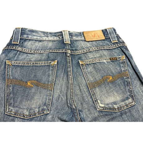 MADE IN ITALY製 Nudie Jeans デニムパンツ ライトインディゴ W28/L32サイズ