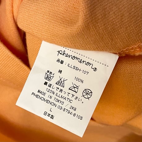 MADE IN JAPAN製 PHENOMENON 2008年モデル バックプリントノースリーブTシャツ オレンジ Lサイズ