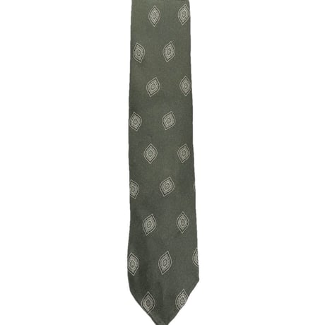 MADE IN ITALY製 GIERRE MILANO ペイズリー柄シルクネクタイ グリーン