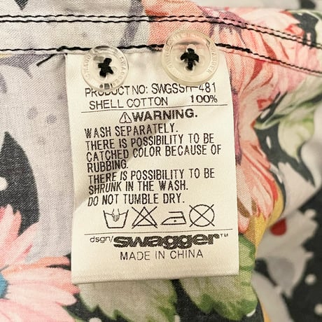SWAGGER ドット柄 コットンアロハシャツ ブラック Mサイズ