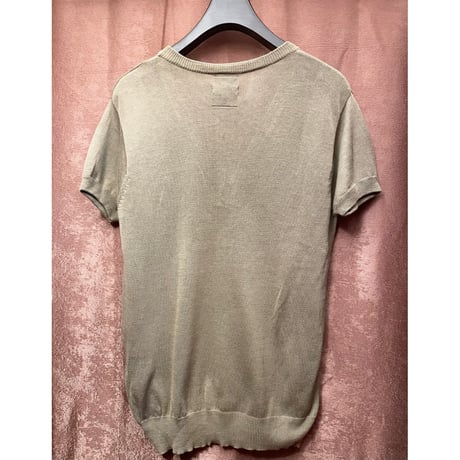 SWAGGER ヘンリーVネックニットTシャツ ブラウン Mサイズ
