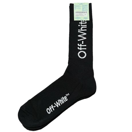 ★新品★ MADE IN ITALY製 2021-22FW OFF-WHITE ソックス DIAG MID LENGHT SOCKS BLACK WHITE OMRA001F21KNI0031001